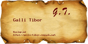 Galli Tibor névjegykártya